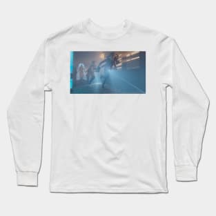 Leon Kenney and Claire Redfield running from Mr.X Long Sleeve T-Shirt